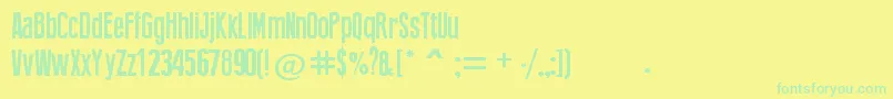 PressFeeling-fontti – vihreät fontit keltaisella taustalla