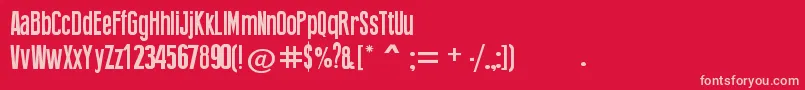PressFeeling Font – Pink Fonts on Red Background