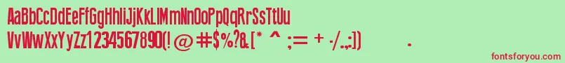 PressFeeling Font – Red Fonts on Green Background