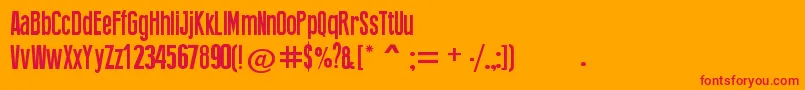 PressFeeling Font – Red Fonts on Orange Background