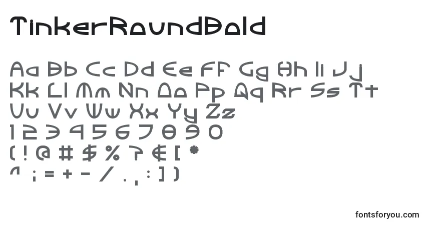 Шрифт TinkerRoundBold – алфавит, цифры, специальные символы