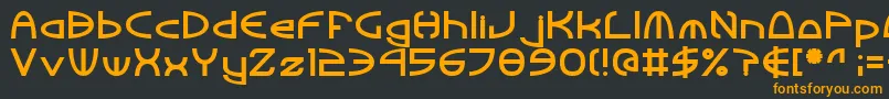 フォントTinkerRoundBold – 黒い背景にオレンジの文字