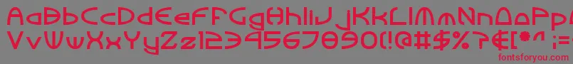 フォントTinkerRoundBold – 赤い文字の灰色の背景
