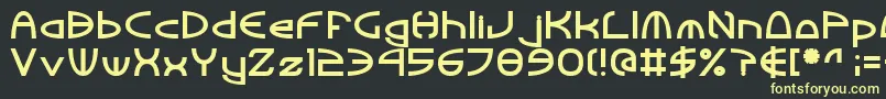 フォントTinkerRoundBold – 黒い背景に黄色の文字