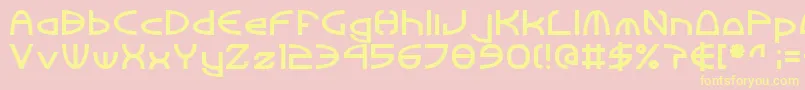 TinkerRoundBold-Schriftart – Gelbe Schriften auf rosa Hintergrund