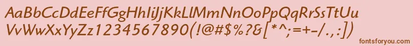 Шрифт HighlanderstdBookitalic – коричневые шрифты на розовом фоне