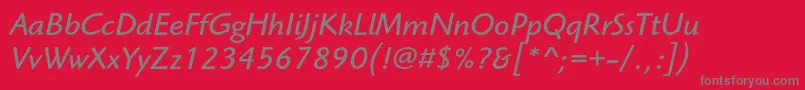 HighlanderstdBookitalic Font – Gray Fonts on Red Background