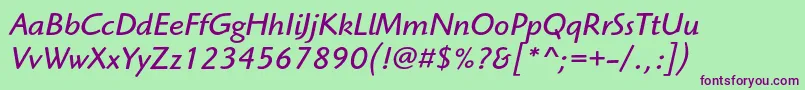 fuente HighlanderstdBookitalic – Fuentes Moradas Sobre Fondo Verde