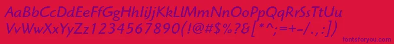HighlanderstdBookitalic Font – Purple Fonts on Red Background