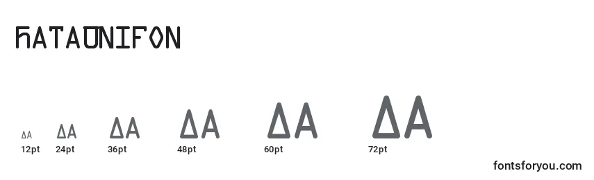 Размеры шрифта DataUnifon