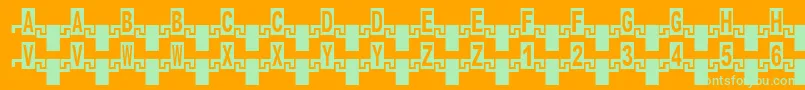 Czcionka ZipperRus – zielone czcionki na pomarańczowym tle