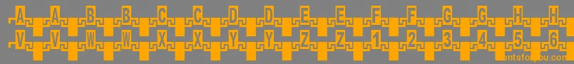 ZipperRus-fontti – oranssit fontit harmaalla taustalla