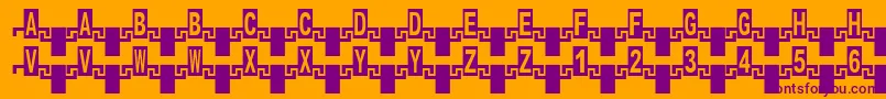 Weitere Informationen zur ZipperRus-Schriftart ZipperRus-Schriftart – Violette Schriften auf orangefarbenem Hintergrund