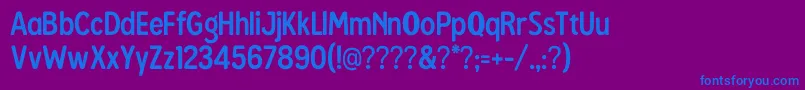 フォントMousseRegular – 紫色の背景に青い文字