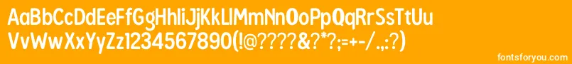 MousseRegular Font – White Fonts on Orange Background