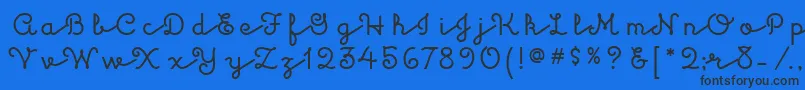 フォントKulukundisitcTt – 黒い文字の青い背景