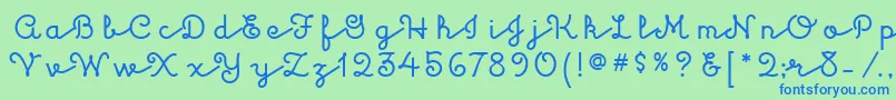 フォントKulukundisitcTt – 青い文字は緑の背景です。