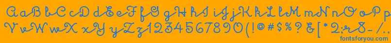 フォントKulukundisitcTt – オレンジの背景に青い文字