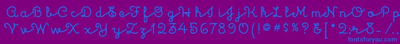 KulukundisitcTt-Schriftart – Blaue Schriften auf violettem Hintergrund