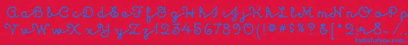 フォントKulukundisitcTt – 赤い背景に青い文字