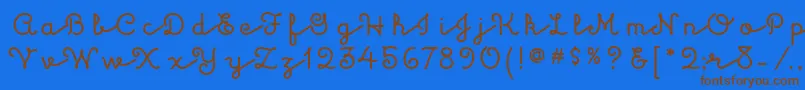 KulukundisitcTt Font – Brown Fonts on Blue Background