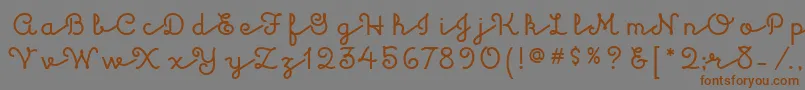 フォントKulukundisitcTt – 茶色の文字が灰色の背景にあります。