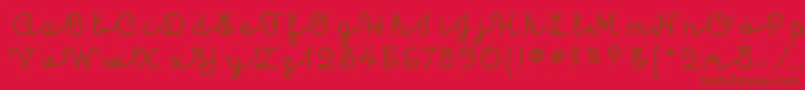 KulukundisitcTt-Schriftart – Braune Schriften auf rotem Hintergrund
