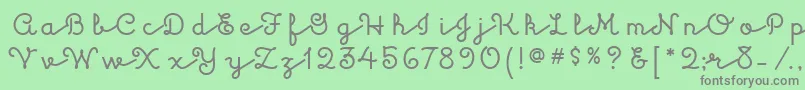 フォントKulukundisitcTt – 緑の背景に灰色の文字