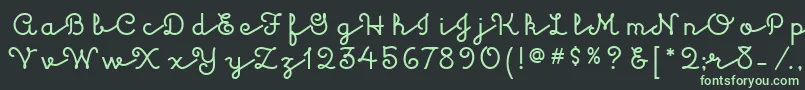 フォントKulukundisitcTt – 黒い背景に緑の文字