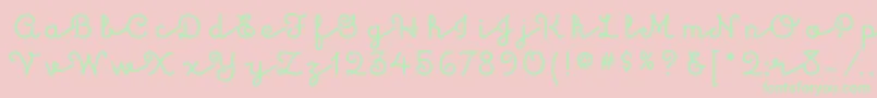 KulukundisitcTt-fontti – vihreät fontit vaaleanpunaisella taustalla