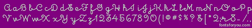 KulukundisitcTt-fontti – vihreät fontit violetilla taustalla
