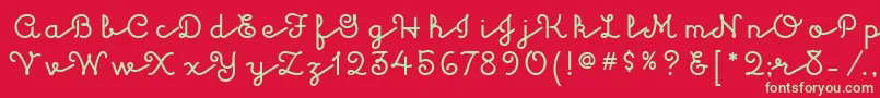 フォントKulukundisitcTt – 赤い背景に緑の文字