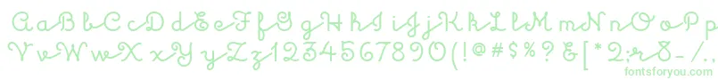 KulukundisitcTt-fontti – vihreät fontit valkoisella taustalla