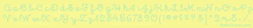 KulukundisitcTt-fontti – vihreät fontit keltaisella taustalla