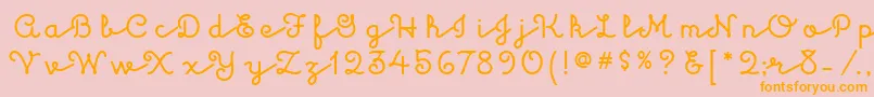 フォントKulukundisitcTt – オレンジの文字がピンクの背景にあります。