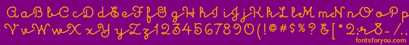 KulukundisitcTt-fontti – oranssit fontit violetilla taustalla