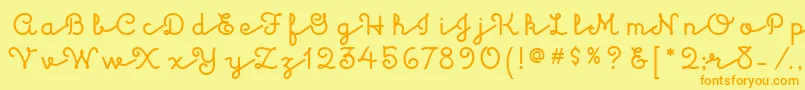 フォントKulukundisitcTt – オレンジの文字が黄色の背景にあります。