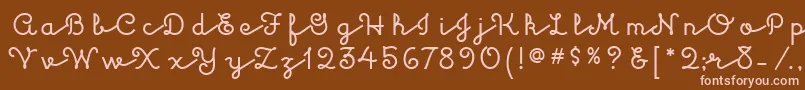 KulukundisitcTt-fontti – vaaleanpunaiset fontit ruskealla taustalla