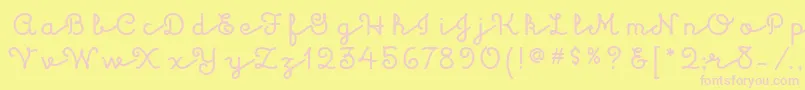 KulukundisitcTt Font – Pink Fonts on Yellow Background