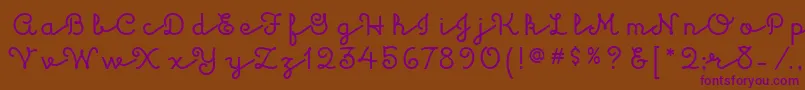 KulukundisitcTt-fontti – violetit fontit ruskealla taustalla