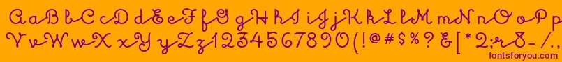 KulukundisitcTt-fontti – violetit fontit oranssilla taustalla