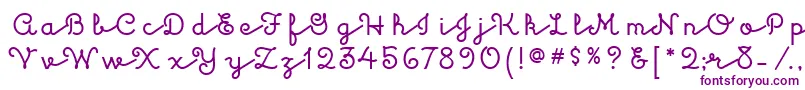 フォントKulukundisitcTt – 白い背景に紫のフォント