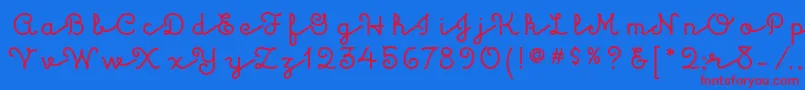 KulukundisitcTt-fontti – punaiset fontit sinisellä taustalla