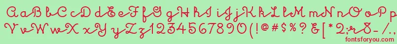 KulukundisitcTt-Schriftart – Rote Schriften auf grünem Hintergrund
