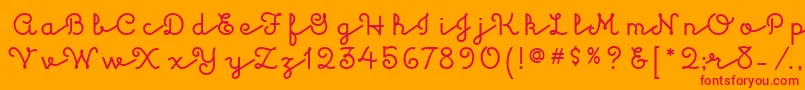 フォントKulukundisitcTt – オレンジの背景に赤い文字