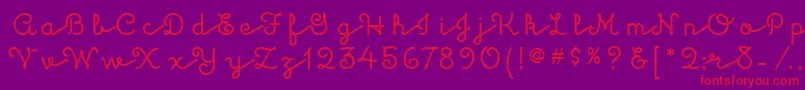 Fonte KulukundisitcTt – fontes vermelhas em um fundo violeta