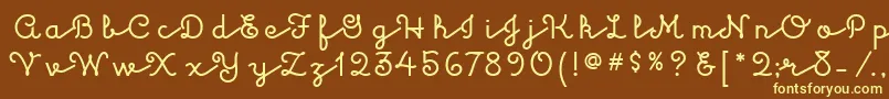 Шрифт KulukundisitcTt – жёлтые шрифты на коричневом фоне