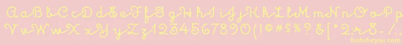 KulukundisitcTt-fontti – keltaiset fontit vaaleanpunaisella taustalla