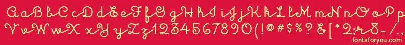 フォントKulukundisitcTt – 黄色の文字、赤い背景