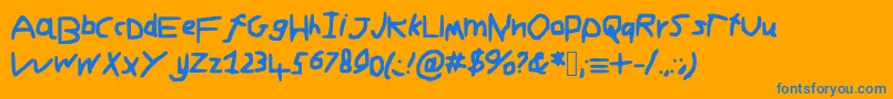 Adamsfont Font – Blue Fonts on Orange Background